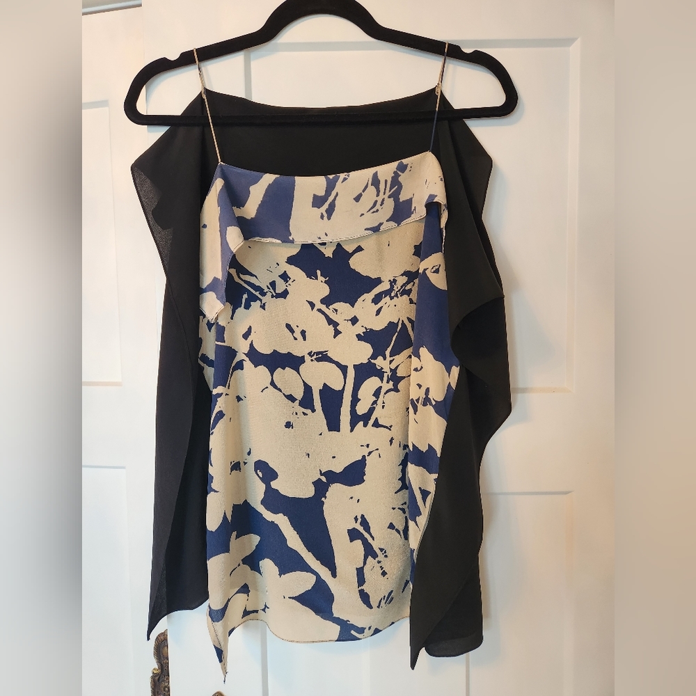 3.1 Phillip Lim Kite Silk Panel Top sz 4 Blouse Costal Coquette Shirt